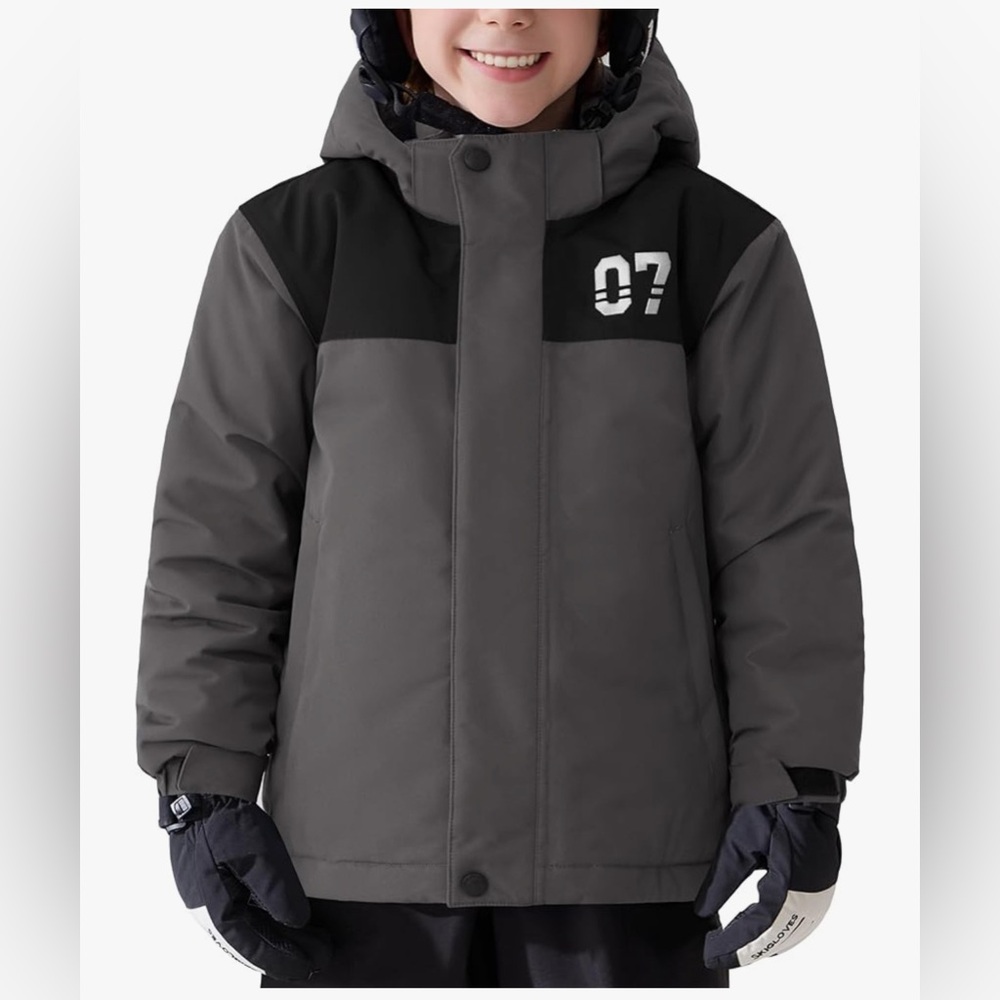 FREE SOLDIER Boys Girls Waterproof Ski Jacket Fleece Lined Warm Winter Snow Coat